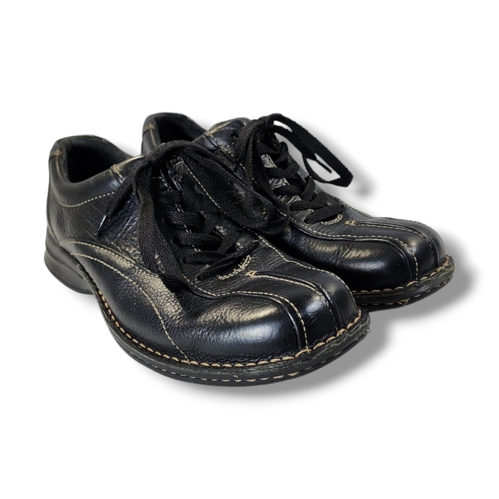 Clarks Wave 82648 Lace Up Black Leather Walking Sneaker Men's 7.5
